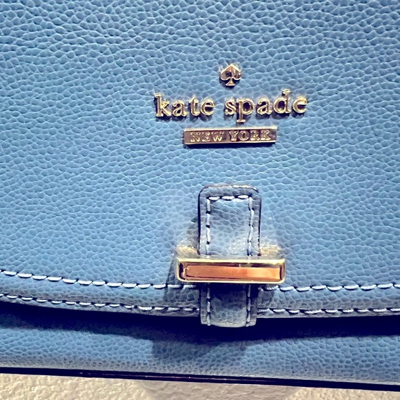 Kate Spade New York Blue Kailey Patterson Drive Leather Crossbody Purse NWOT - Picture 3 of 13